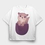 Cute Otter In Pocket, Tricou Oversize Barbati (Unisex)