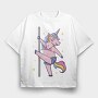 Cute Unicorn Pole Dancing, Tricou Oversize Barbati (Unisex)