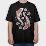 Koi Fish With Cherry Blossom, Tricou Oversize Barbati (Unisex)
