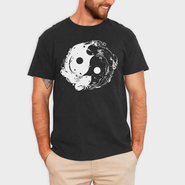 Yin Yang Axolotl, Tricou Barbati (Unisex)