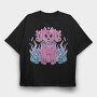 Three Headed Dog Pastel Goth Pink, Tricou Oversize Barbati (Unisex)