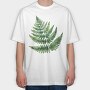 Watercolor Fern Clipart, Tricou Oversize Barbati (Unisex)