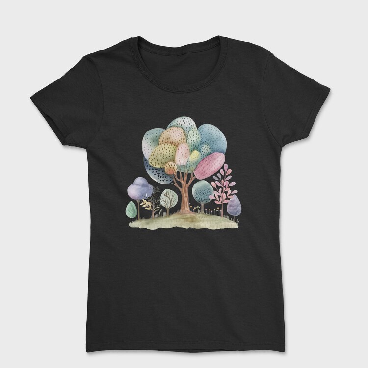 Watercolor Forest Clips, Tricou Femei
