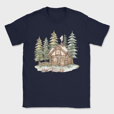 Watercolor Forest House, Tricou Barbati (Unisex)