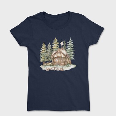 Watercolor Forest House, Tricou Femei