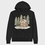 Watercolor Forest House, Hanorac Oversize Barbati (Unisex)