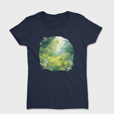 Watercolor Forest Meadow, Tricou Femei