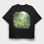 Watercolor Forest Meadow, Tricou Oversize Barbati (Unisex)