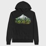 Watercolor Forest Mist, Hanorac Oversize Barbati (Unisex)