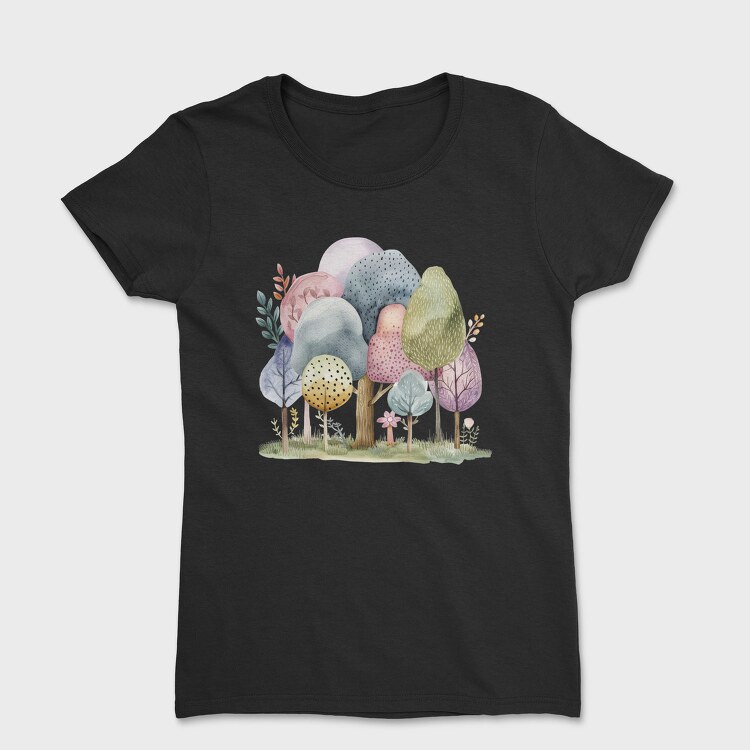 Watercolor Forest Mystic, Tricou Femei