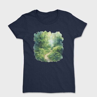 Watercolor Forest Path, Tricou Femei
