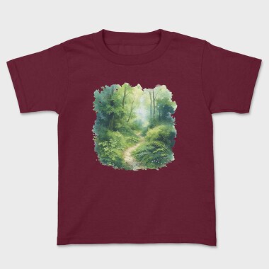 Watercolor Forest Path, Tricou Copii