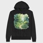 Watercolor Forest Path, Hanorac Oversize Barbati (Unisex)