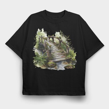 Watercolor Forest Steps, Tricou Oversize Barbati (Unisex)
