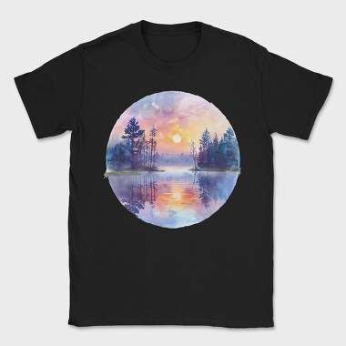 Watercolor Forest Sunset, Tricou Barbati (Unisex)