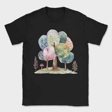 Watercolor Forest Trees, Tricou Barbati (Unisex)