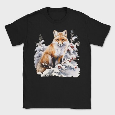 Watercolor Fox Winter, Tricou Barbati (Unisex)