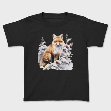 Watercolor Fox Winter, Tricou Copii