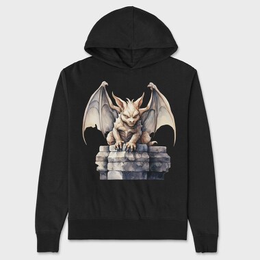 Watercolor Gargoyle Stone, Hanorac Oversize Barbati (Unisex)