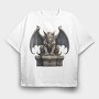 Watercolor Gargoyle, Tricou Oversize Barbati (Unisex)