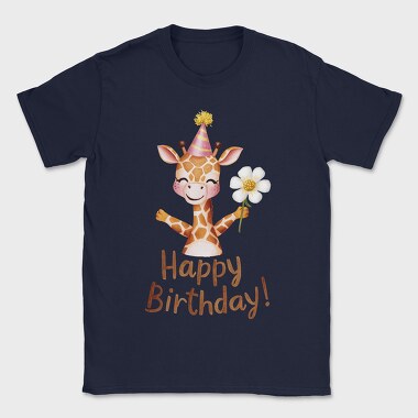 Watercolor Giraffe Birthday, Tricou Barbati (Unisex)