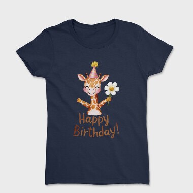 Watercolor Giraffe Birthday, Tricou Femei