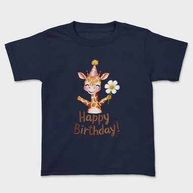 Watercolor Giraffe Birthday, Tricou Copii
