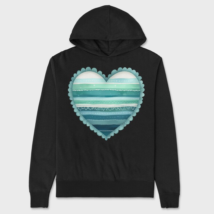 Watercolor Heart Pattern, Hanorac Oversize Barbati (Unisex)