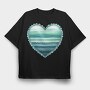 Watercolor Heart Pattern, Tricou Oversize Barbati (Unisex)