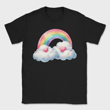 Watercolor Hearts Clouds, Tricou Barbati (Unisex)