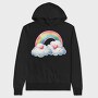 Watercolor Hearts Clouds, Hanorac Oversize Barbati (Unisex)