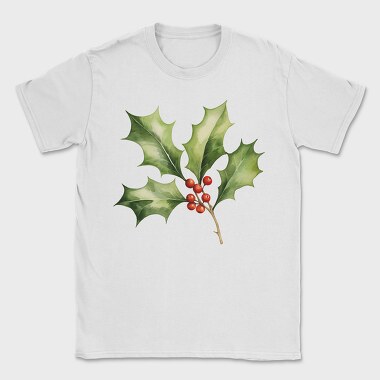 Watercolor Holly Berry, Tricou Barbati (Unisex)