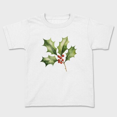 Watercolor Holly Berry, Tricou Copii