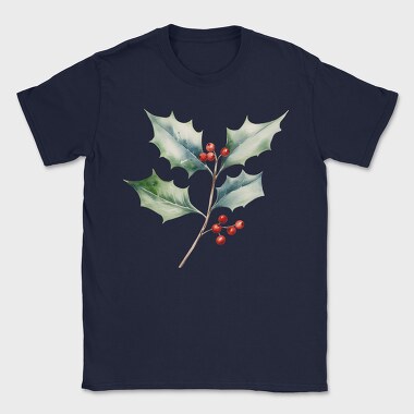Watercolor Holly Branch, Tricou Barbati (Unisex)