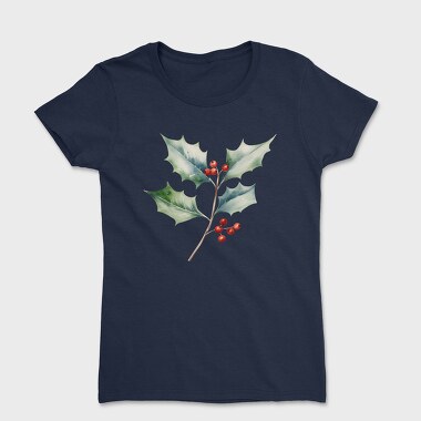 Watercolor Holly Branch, Tricou Femei