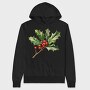 Watercolor Holly Mistletoe, Hanorac Oversize Barbati (Unisex)