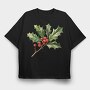 Watercolor Holly Mistletoe, Tricou Oversize Barbati (Unisex)