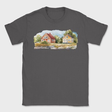 Watercolor Homes Nature, Tricou Barbati (Unisex)