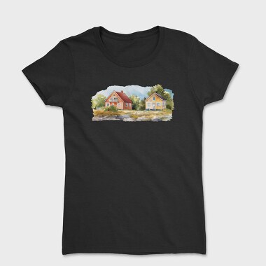 Watercolor Homes Nature, Tricou Femei
