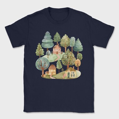 Watercolor House Clipart, Tricou Barbati (Unisex)