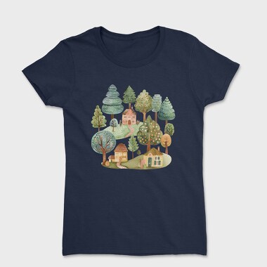 Watercolor House Clipart, Tricou Femei