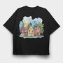 Watercolor Houses 24, Tricou Oversize Barbati (Unisex)