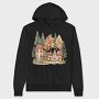 Watercolor Houses Nature, Hanorac Oversize Barbati (Unisex)