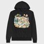 Watercolor Houses Nest, Hanorac Oversize Barbati (Unisex)