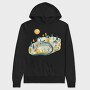 Watercolor Houses Night, Hanorac Oversize Barbati (Unisex)