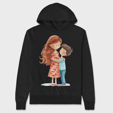 Watercolor Hug Love, Hanorac Oversize Barbati (Unisex)