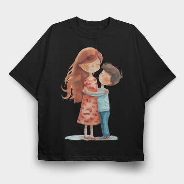 Watercolor Hug Love, Tricou Oversize Barbati (Unisex)