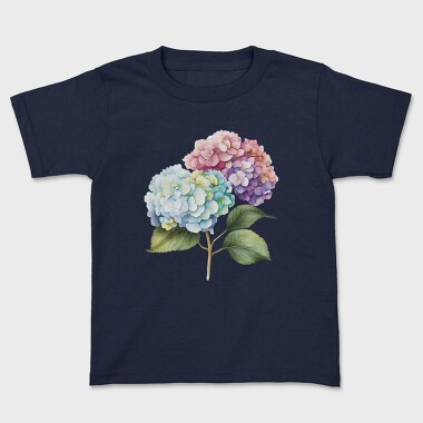 Watercolor Hydrangea Bloom, Tricou Copii