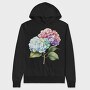 Watercolor Hydrangea Bloom, Hanorac Oversize Barbati (Unisex)