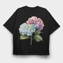 Watercolor Hydrangea Bloom, Tricou Oversize Barbati (Unisex)